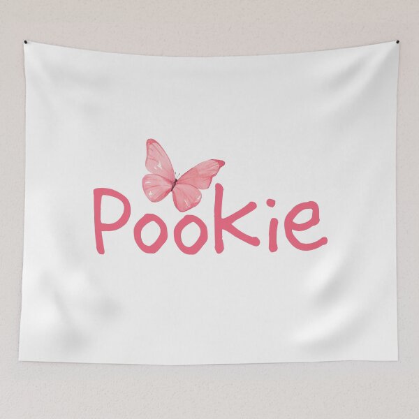 Item preview, Pookie Pink Butterfly Cute Kawaii Hand-Drawn Word Sticker designed and sold by TheRosyCanvas.