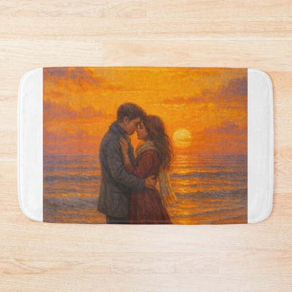 Item preview, Amor ao pôr do sol – casal na praia designed and sold by Leonornature.