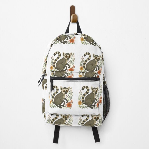 Item preview, Folk Art Ring-Tailed Lemur with Flowers – Whimsical Animal Design designed and sold by DariaOltes.