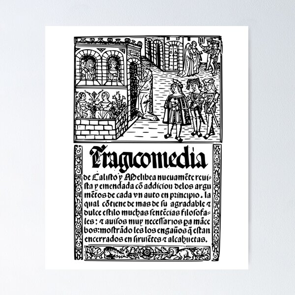 Item preview, Tragicomedy of Calisto and Melibea. 'La Celestina' by Fernando de Rojas. Convent-trotter, procuress. designed and sold by Filologica.