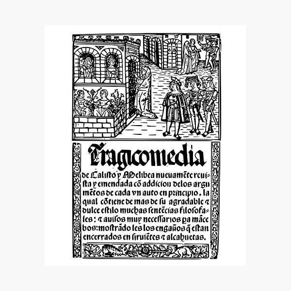 Item preview, Tragicomedy of Calisto and Melibea. 'La Celestina' by Fernando de Rojas. Convent-trotter, procuress. designed and sold by Filologica.