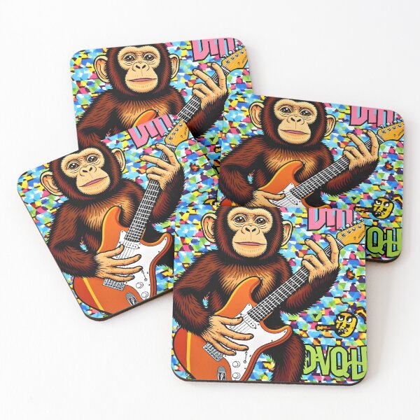 Item preview, Vibrant Psychedelic Monkey Guitarist designed and sold by Melody-Merch.
