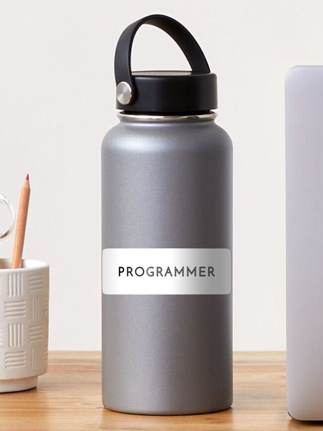 Sticker, Programmer (Inverted) designed and sold by developer-gifts