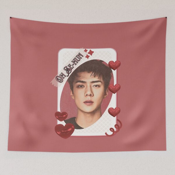 Item preview, Oh Se-hun (오세훈 / Sehun)  Korean Actor Kdrama Group Card Red Aesthetic Collage Design designed and sold by AJUNICE STUDIO.