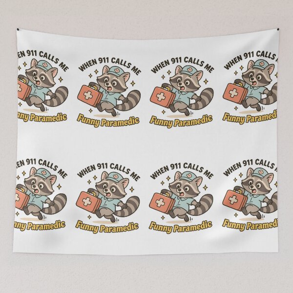 Item preview, When 911 Calls Me – Funny Paramedic Raccoon EMS Humor Shirt designed and sold by ClinicalHubs.