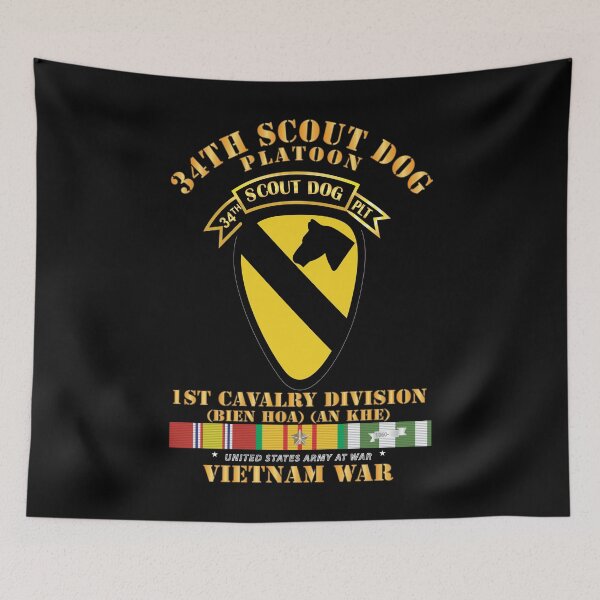 Item preview, Army - 34th Scout Dog Platoon 1st Cav w Tab - VN SVC X 300 designed and sold by Military Insignia Products.