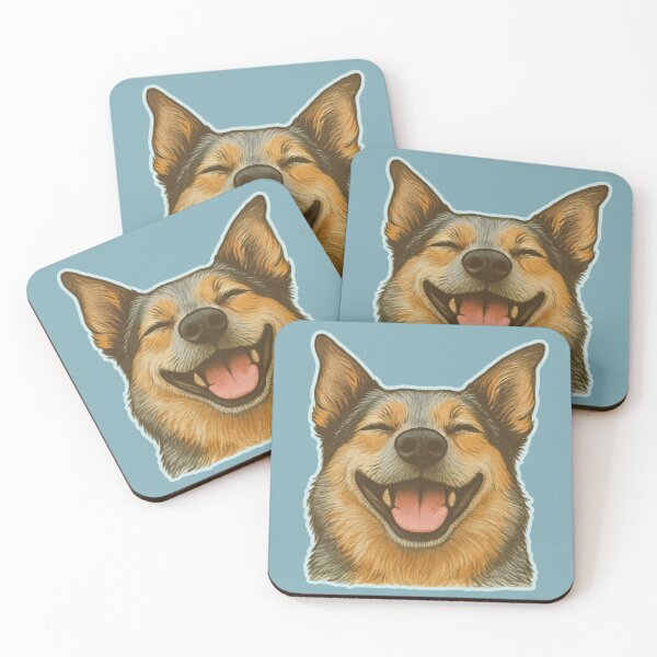 Aperçu de l'œuvre Chien Blue Heeler mignon et souriant créée et vendue par SpeakBoldly.