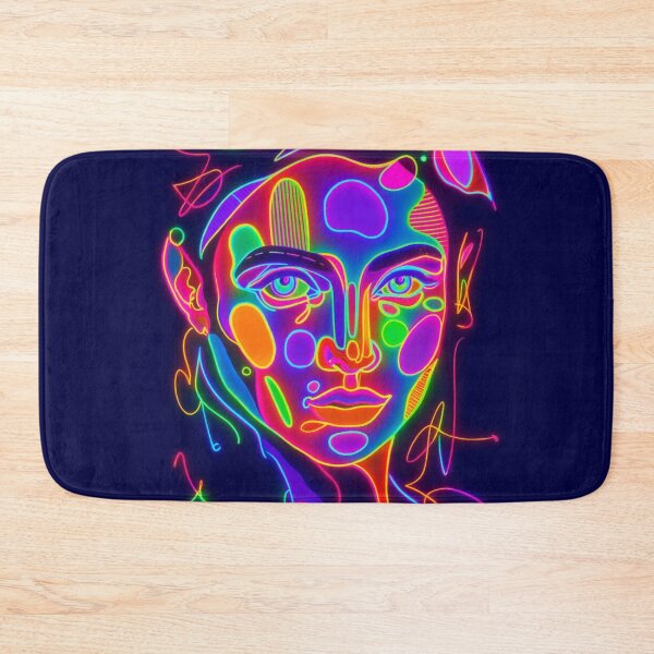 Item preview, Luminous Frequency - neon psychedelic abstract portrait art, of woman, line art, modern hippie boho  designed and sold by DzurDesigns .