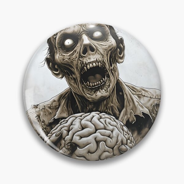 Item preview, Zombie With Brain - No Brain No Pain designed and sold by NightTimeJ.