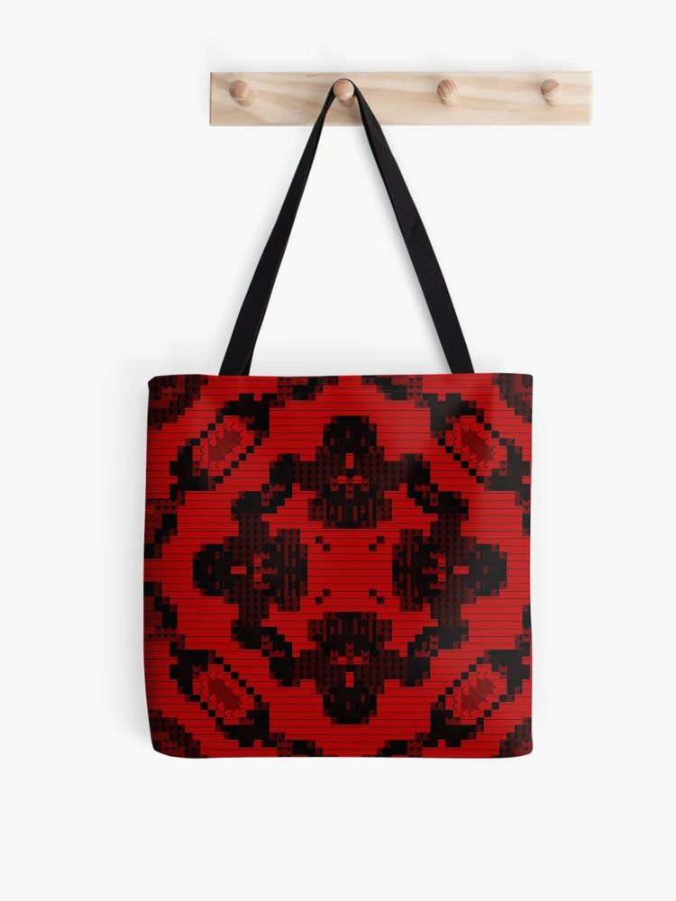 Thumbnail 1 of 2, Tote Bag, Cybercore Red Abstract Pattern designed and sold by Dancing Squares Art.