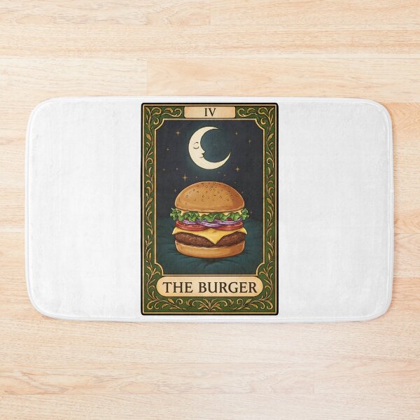 Item preview, The Burger Tarot Card | Retro Fast Food designed and sold by Pets & Memes & Stuff.