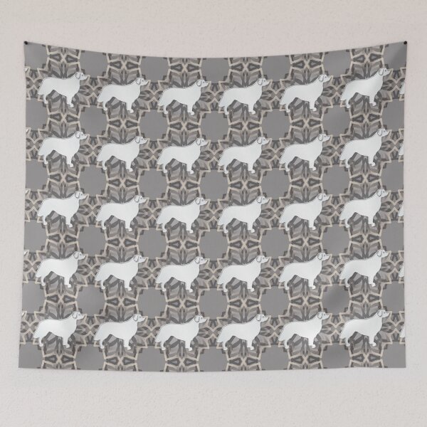 Item preview, Silueta corporal de mandala de golden retriever blanco y gris designed and sold by DuFauna.
