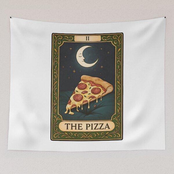 Item preview, The Pizza Tarot Card | Cheesy Food Meme designed and sold by Pets & Memes & Stuff.