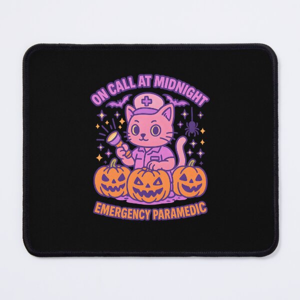 Item preview, On Call at Midnight – Cute Halloween Emergency Paramedic Cat designed and sold by ClinicalHubs.
