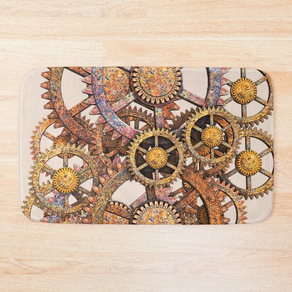 Item preview, Intricate Rusty Steampunk Gears Mechanism - Vintage Industrial Clockwork Art designed and sold by Gothic Fantasy.
