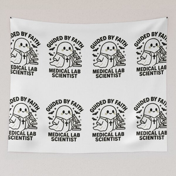 Item preview, Guided by Faith – Cute Medical Lab Scientist Ghost Design designed and sold by ClinicalHubs.