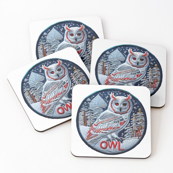 Item preview, Moonlight Owl Winter Embroidery Patch designed and sold by Imaginarium of Chaos falcon88 .