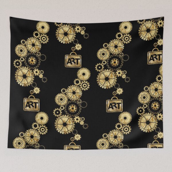 Item preview, Intricate Copper & Gold Steampunk Gears - Vintage Rusted Mechanism Art designed and sold by Gothic Fantasy.