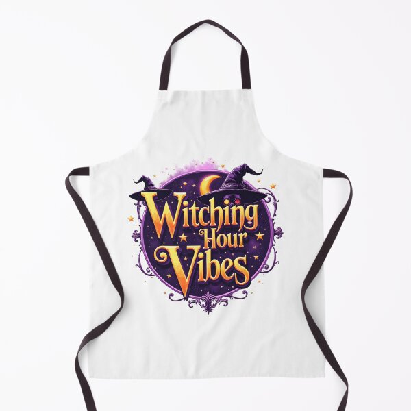 Item preview, "Witching Hour Vibes" Halloween T-Shirt – Gothic Glow Lettering with Stars, Moon & Witch Hat designed and sold by relso.
