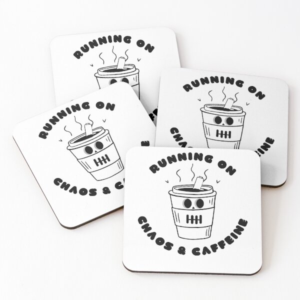 Item preview, Running on Chaos & Caffeine – Skull Coffee Cup designed and sold by LowBatteryHQ.