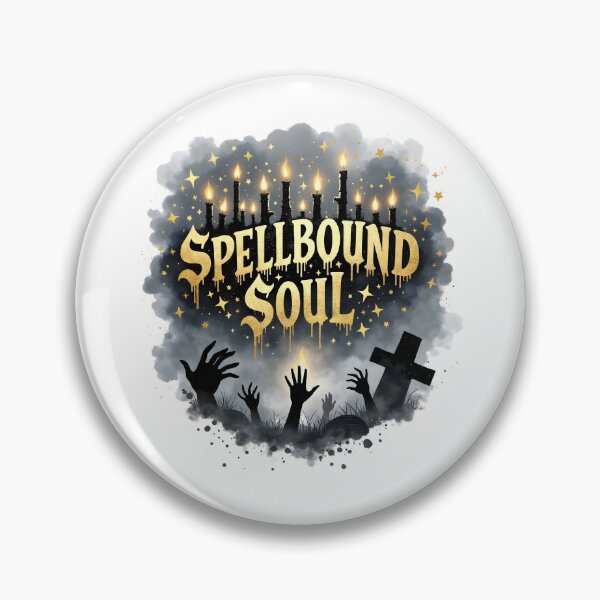 Item preview, "Spellbound Soul" Halloween T-Shirt – Ghostly Hands, Black Candles & Mystical Graveyard Glam designed and sold by relso.
