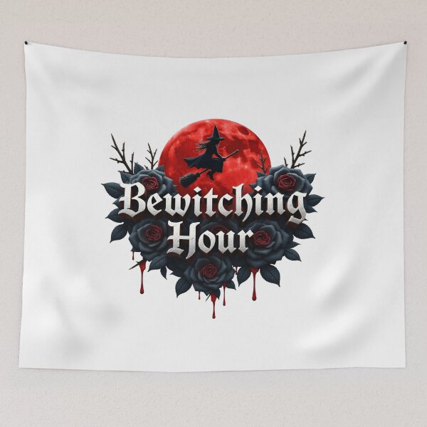 Item preview, "Bewitching Hour" Halloween T-Shirt – Witch, Blood Moon & Gothic Roses (Spooky Aesthetic) designed and sold by relso.
