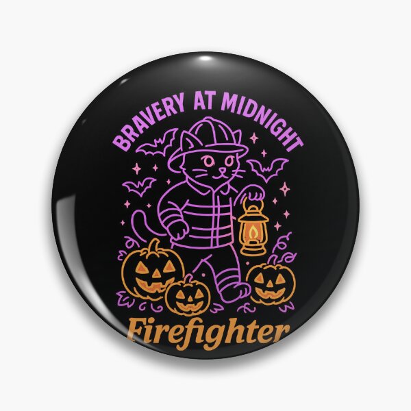 Item preview, Bravery at Midnight – Firefighter Cat Halloween Shirt designed and sold by ClinicalHubs.