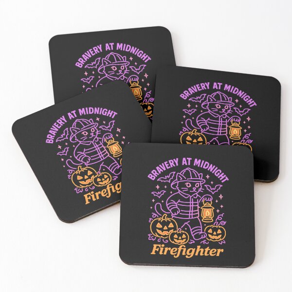 Item preview, Bravery at Midnight – Firefighter Cat Halloween Shirt designed and sold by ClinicalHubs.