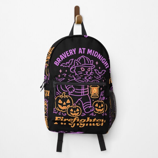 Item preview, Bravery at Midnight – Firefighter Cat Halloween Shirt designed and sold by ClinicalHubs.