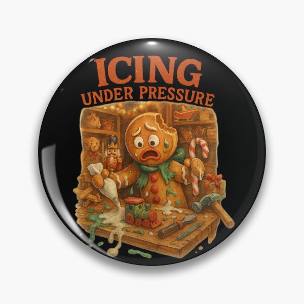 Item preview, Icing Under Pressure — Funny Gingerbread Christmas Chaos Design designed and sold by FluffyCreative.
