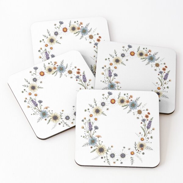 Item preview, Intricate Wildflower Circle Botanical Wreath Vintage Boho Design designed and sold by CMdigit.