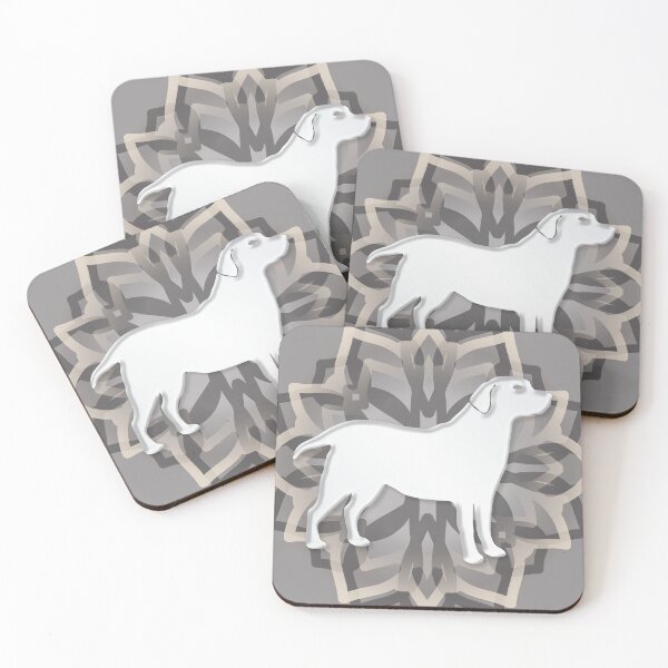 Item preview, White and Grey Labrador Mandala Body Silhouette designed and sold by DuFauna.