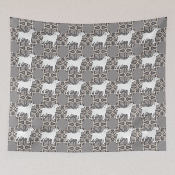 Item preview, White and Grey Labrador Mandala Body Silhouette designed and sold by DuFauna.
