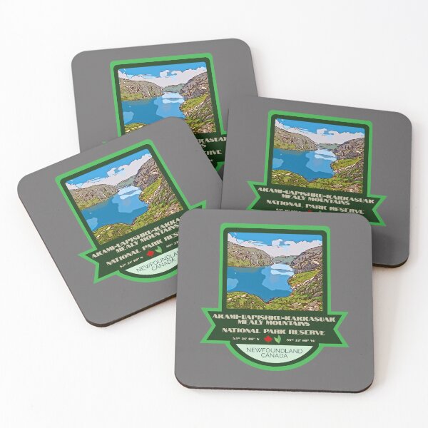 Item preview, Akami-UapishkU-KakKasuak Mealy Mountains National Park Reserve Vintage Retro Sticker – Canada National Park Badge Design designed and sold by RouseDesigns.