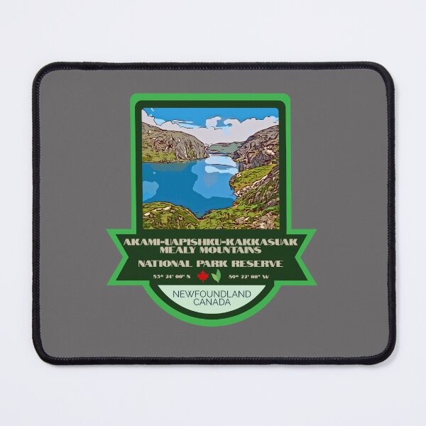 Item preview, Akami-UapishkU-KakKasuak Mealy Mountains National Park Reserve Vintage Retro Sticker – Canada National Park Badge Design designed and sold by RouseDesigns.