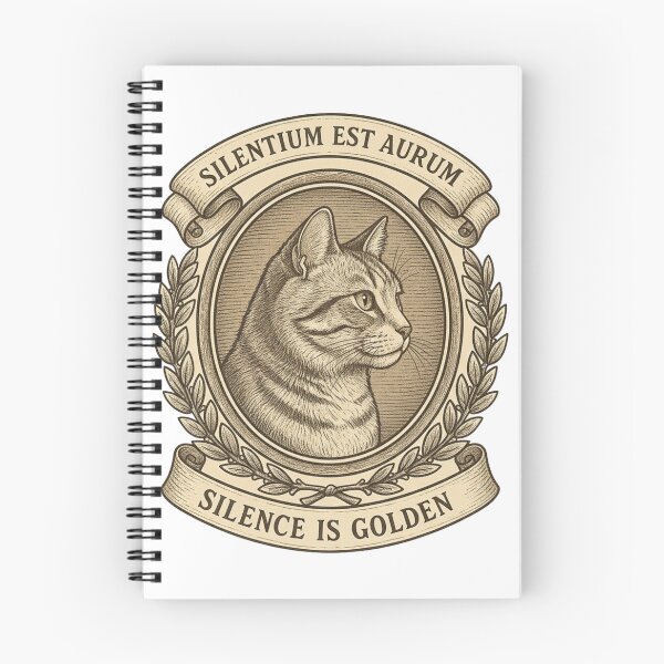 Item preview, Silentium est Aurum Cat Cameo – Vintage Silence is Golden Latin Quote | Elegant Feline Art & Gifts designed and sold by CulturalCurios.