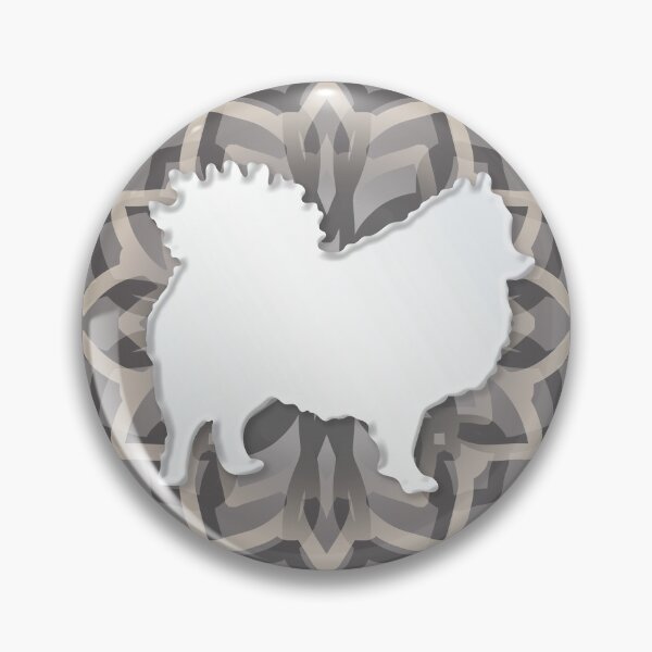 Item preview, Silueta de cuerpo de mandala de Pomerania blanco y gris designed and sold by DuFauna.