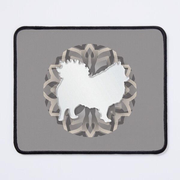 Item preview, White and Grey Pomeranian Mandala Body Silhouette designed and sold by DuFauna.