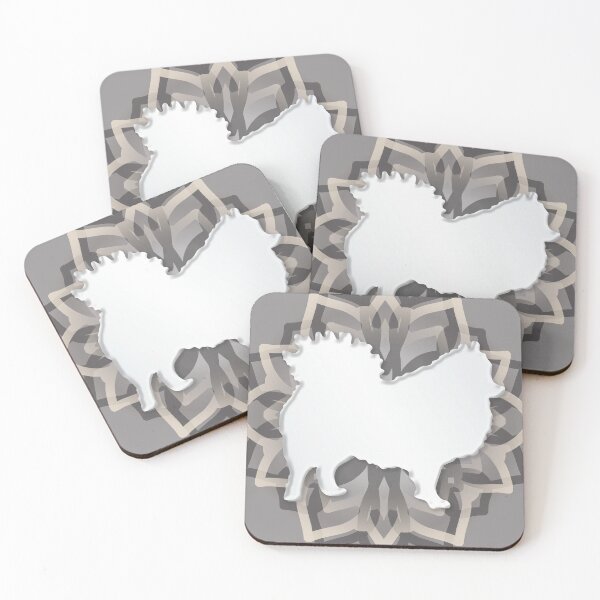 Item preview, White and Grey Pomeranian Mandala Body Silhouette designed and sold by DuFauna.