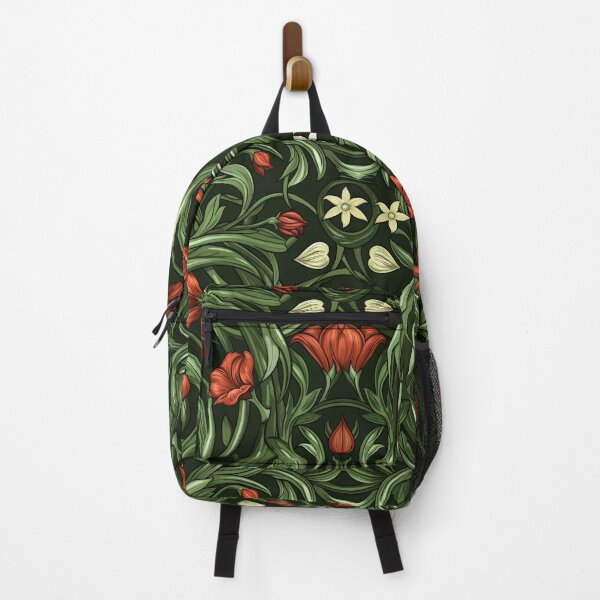 Item preview, Bright Green and Red Morris Vintage Floral Garden designed and sold by Atlas Kai.