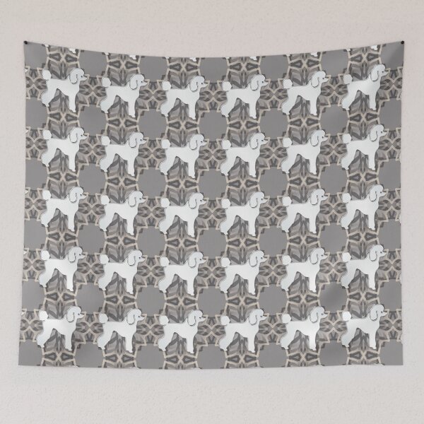 Item preview, White and Grey Poodle Mandala Body Silhouette designed and sold by DuFauna.