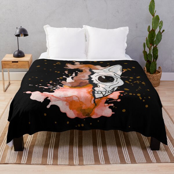 Item preview, Cat's skull watercolour splash designed and sold by KatNa.