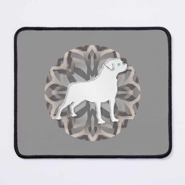 Item preview, White and Grey Rottweiler Mandala Body Silhouette designed and sold by DuFauna.