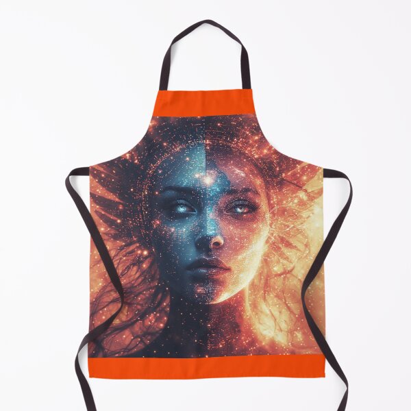 Item preview, Primal Duality: Awakened Soul Split - Cosmic Fire & Ice Portrait Art designed and sold by Eden Underground Radio (Official Merch).