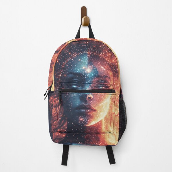 Item preview, Primal Duality: Awakened Soul Split - Cosmic Fire & Ice Portrait Art designed and sold by Eden Underground Radio (Official Merch).