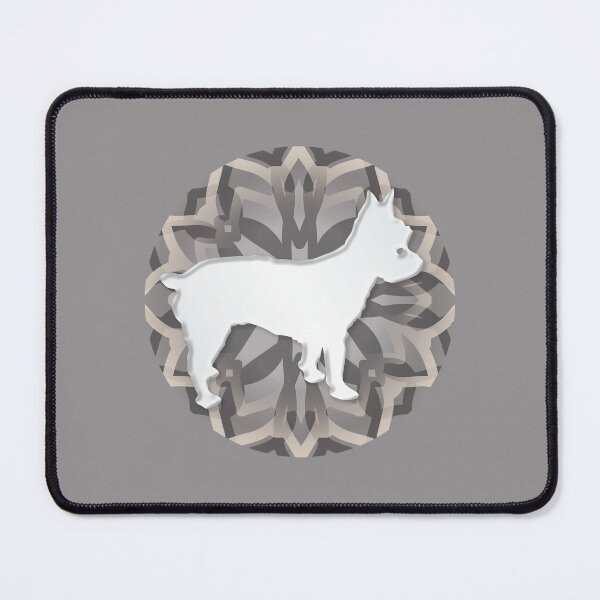Item preview, White and Grey Yorkie Mandala Body Silhouette designed and sold by DuFauna.