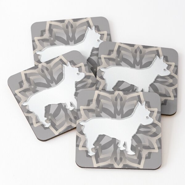 Item preview, White and Grey Yorkie Mandala Body Silhouette designed and sold by DuFauna.