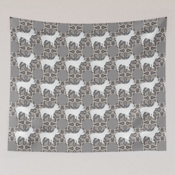 Item preview, White and Grey Yorkie Mandala Body Silhouette designed and sold by DuFauna.