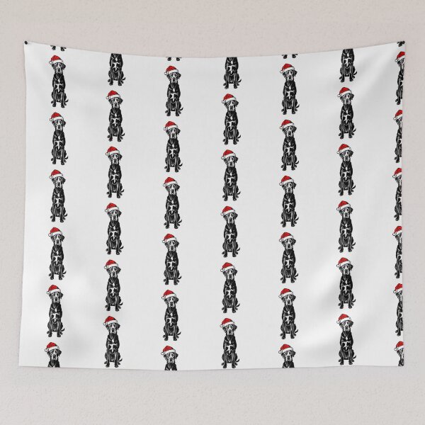 Item preview, Christmas Dogo Argentino Silhouette | Santa Hat Dog Art | Festive Black and White Design designed and sold by JollyCritters.