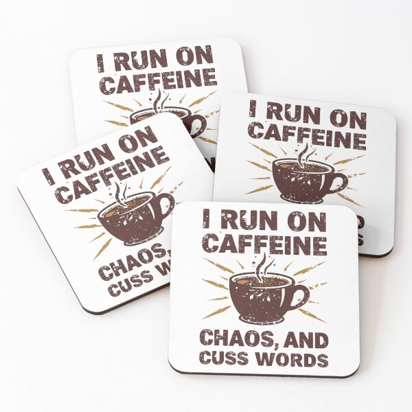 Item preview, I Run on Caffeine Chaos Cuss Words: Funny Coffee Lover Sarcastic Design designed and sold by Tucker-Art.